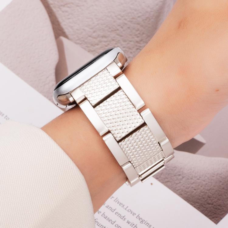 For Apple Watch 42mm / 41mm / 40mm / 38mm Wave Thread 3-bead Stainless Steel Watch Band(Starlight) - free shipping - PMc TechLife - Order now!