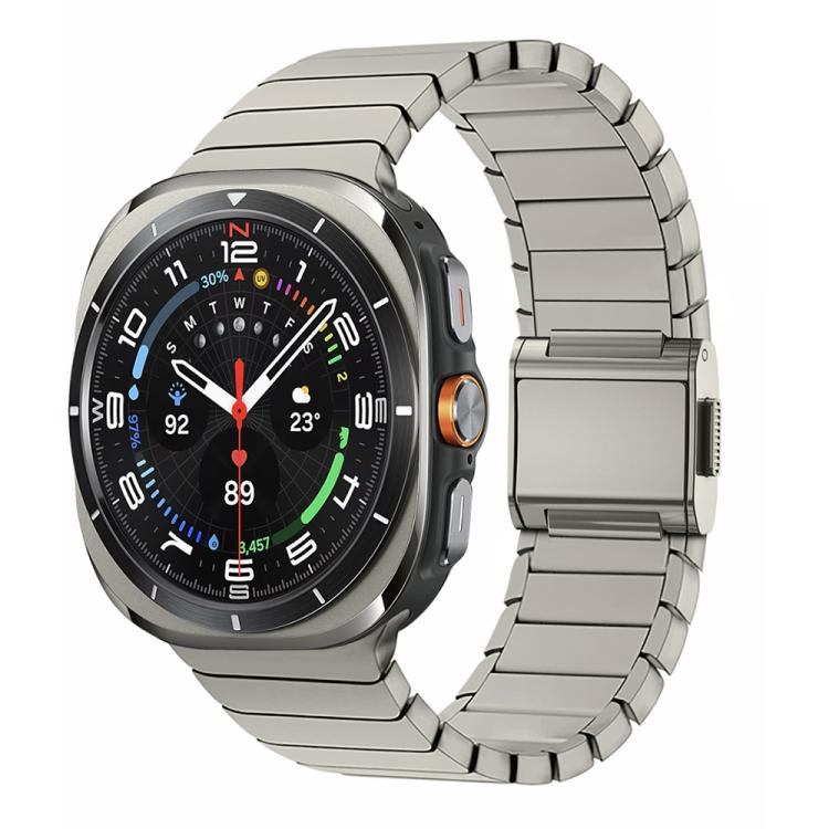 For Samsung Galaxy Watch Ultra 47mm Bamboo Norman Buckle Stainless Steel Watch Band(Titanium Color) - free shipping - PMc TechLife - Order now!