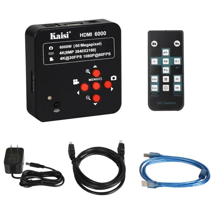 Kaisi HDMI 6000 HDMI / USB Dual Interface 60MP 4K Ultra HD Microscope Industrial Camera, Plug:US Plug - free shipping - PMC TechLife - Order now!