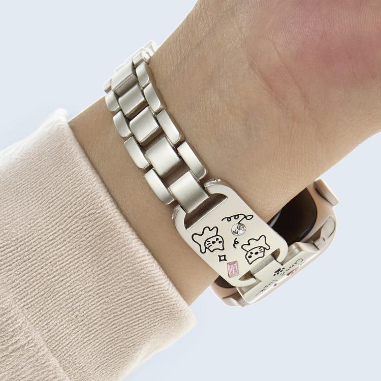 For Apple Watch 42mm / 41mm / 40mm / 38mm Colored Diamond Cat Stainless Steel Watch Band(Starlight) - free shipping - PMc TechLife - Order now!