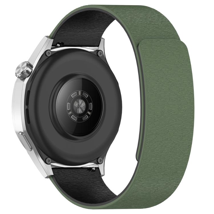 22mm Cloud Wood Grain Silicone Magnetic Watch Band(Dark Green Black) - 22mm Bands by PMc TechLife | Online Shopping South Africa | PMc TechLife | Buy Now Pay Later Mobicred