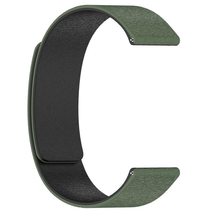 22mm Cloud Wood Grain Silicone Magnetic Watch Band(Dark Green Black) - 22mm Bands by PMc TechLife | Online Shopping South Africa | PMc TechLife | Buy Now Pay Later Mobicred