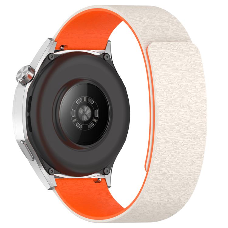 22mm Cloud Wood Grain Silicone Magnetic Watch Band(Starlight Orange) - free shipping - PMc TechLife - Order now!