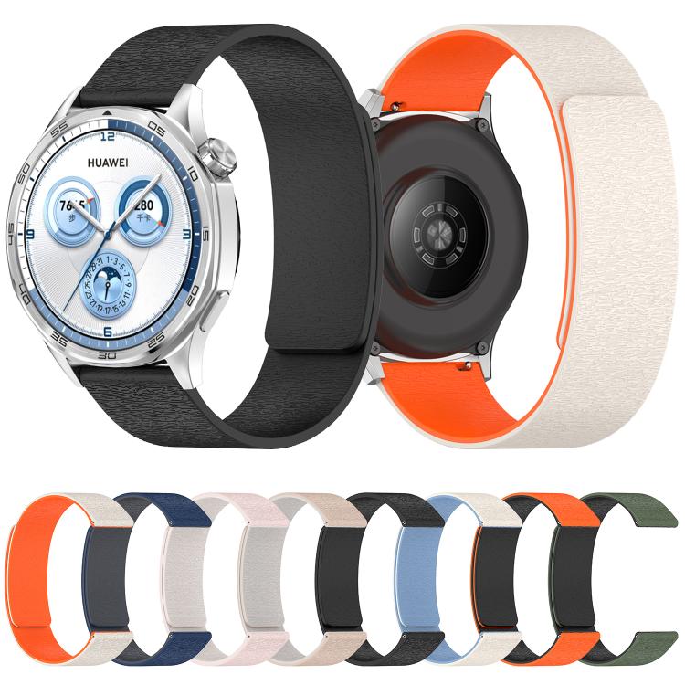 22mm Cloud Wood Grain Silicone Magnetic Watch Band(Milk Tea Rock White) - free shipping - PMc TechLife - Order now!