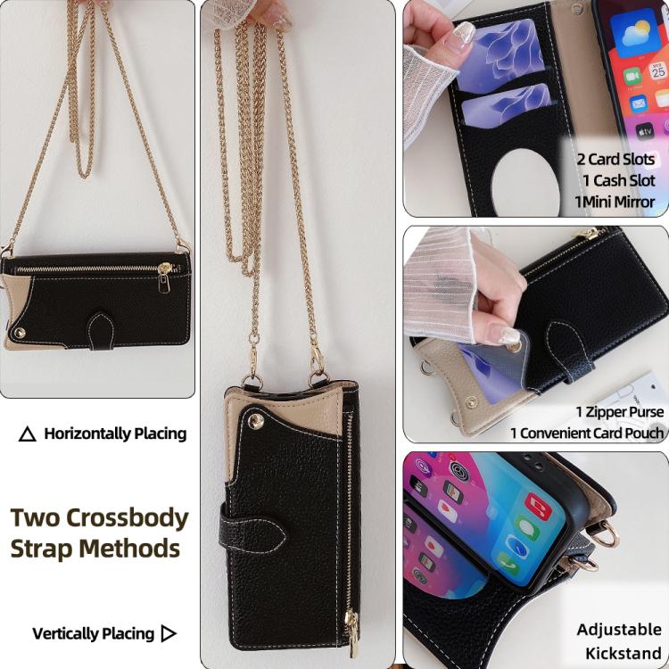For Asus Zenfone 9 / Zenfone 10 Crossbody Chain Fishtail Litchi Leather Phone Case(Black) - ASUS Cases by PMC TechLife | Online Shopping South Africa | PMC TechLife | Buy Now Pay Later Mobicred