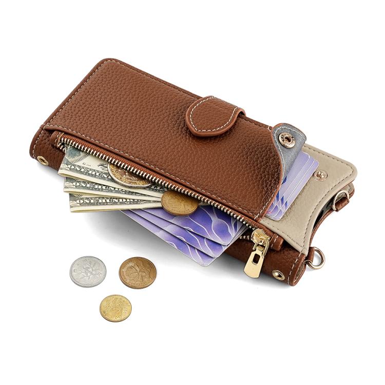 For Asus Zenfone 9 / Zenfone 10 Crossbody Chain Fishtail Litchi Leather Phone Case(Brown) - ASUS Cases by PMC TechLife | Online Shopping South Africa | PMC TechLife | Buy Now Pay Later Mobicred