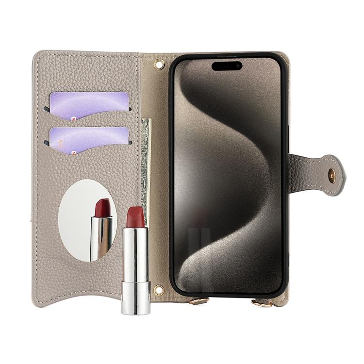 For Asus Zenfone 9 / Zenfone 10 Crossbody Chain Fishtail Litchi Leather Phone Case(Grey) - ASUS Cases by PMC TechLife | Online Shopping South Africa | PMC TechLife | Buy Now Pay Later Mobicred