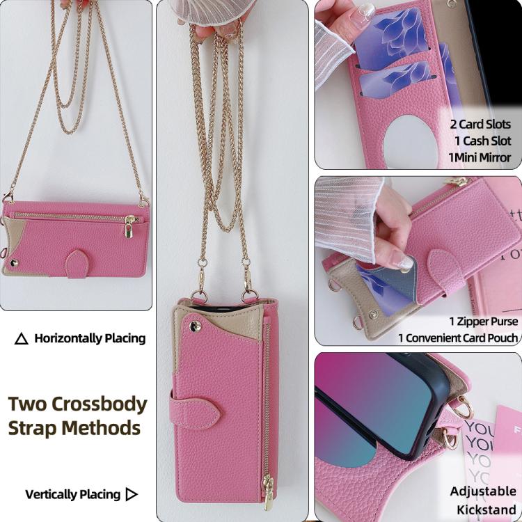 For Asus Zenfone 9 / Zenfone 10 Crossbody Chain Fishtail Litchi Leather Phone Case(Pink) - ASUS Cases by PMC TechLife | Online Shopping South Africa | PMC TechLife | Buy Now Pay Later Mobicred