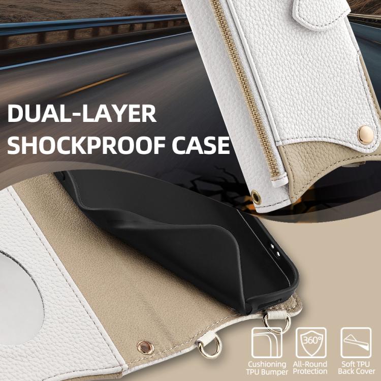 For Asus Zenfone 9 / Zenfone 10 Crossbody Chain Fishtail Litchi Leather Phone Case(White) - ASUS Cases by PMC TechLife | Online Shopping South Africa | PMC TechLife | Buy Now Pay Later Mobicred
