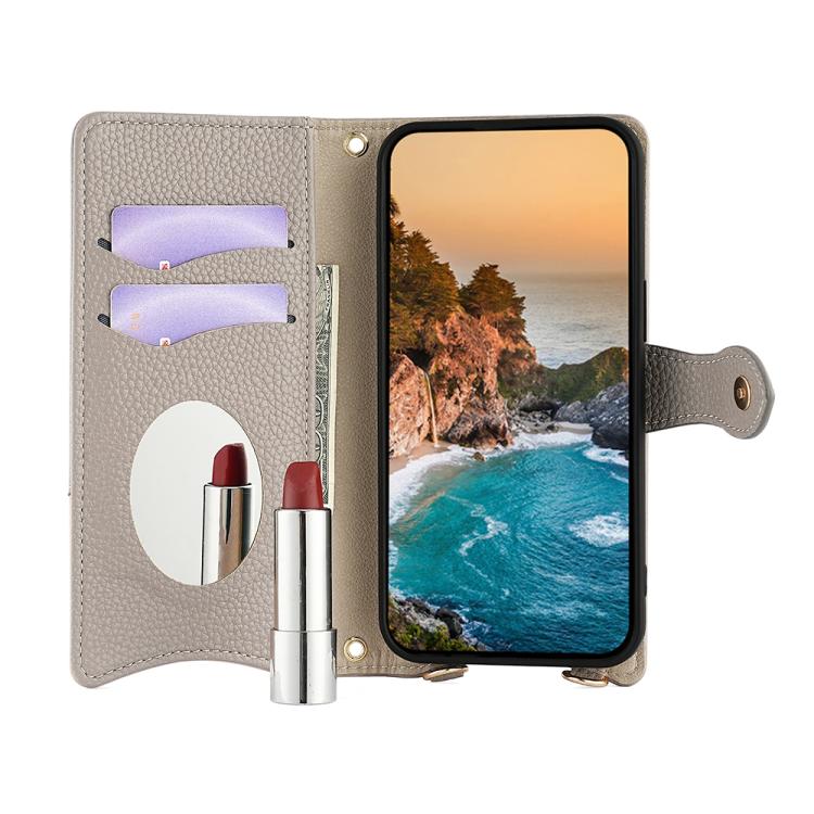 For Motorola Moto G Stylus 5G 2024 Crossbody Chain Fishtail Litchi Leather Phone Case(Grey) - Motorola Cases by PMC TechLife | Online Shopping South Africa | PMC TechLife | Buy Now Pay Later Mobicred