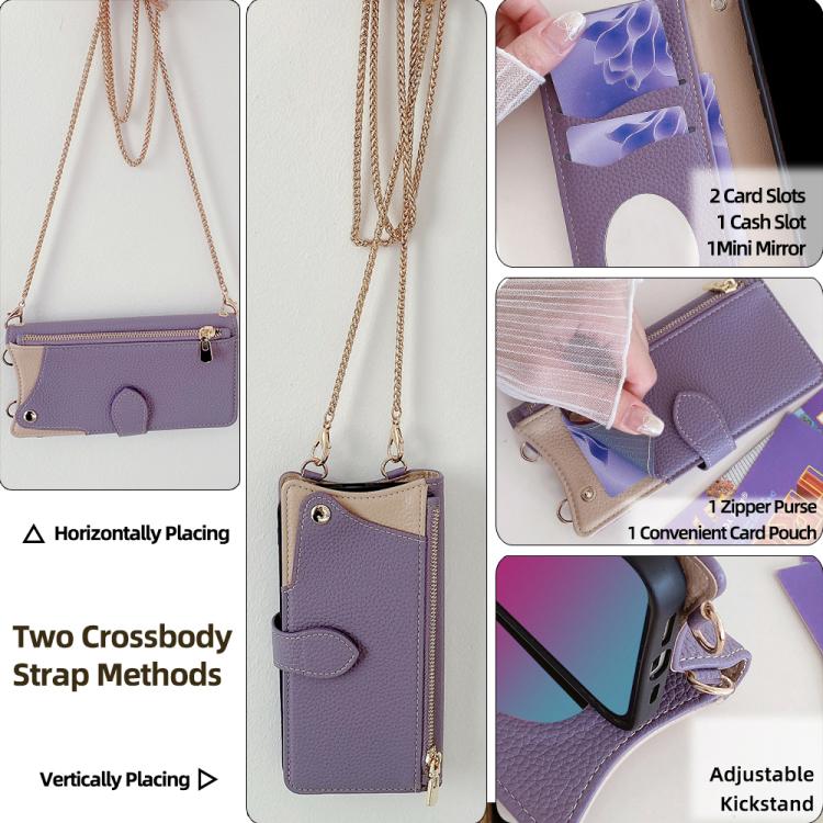 For Motorola Moto G Stylus 5G 2024 Crossbody Chain Fishtail Litchi Leather Phone Case(Purple) - Motorola Cases by PMC TechLife | Online Shopping South Africa | PMC TechLife | Buy Now Pay Later Mobicred