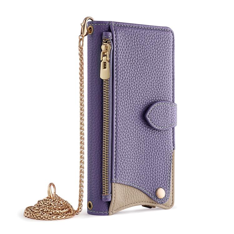 For Huawei nova 12i / Enjoy 70 Pro Crossbody Chain Fishtail Litchi Leather Phone Case(Purple) - Huawei Cases by PMC TechLife | Online Shopping South Africa | PMC TechLife | Buy Now Pay Later Mobicred