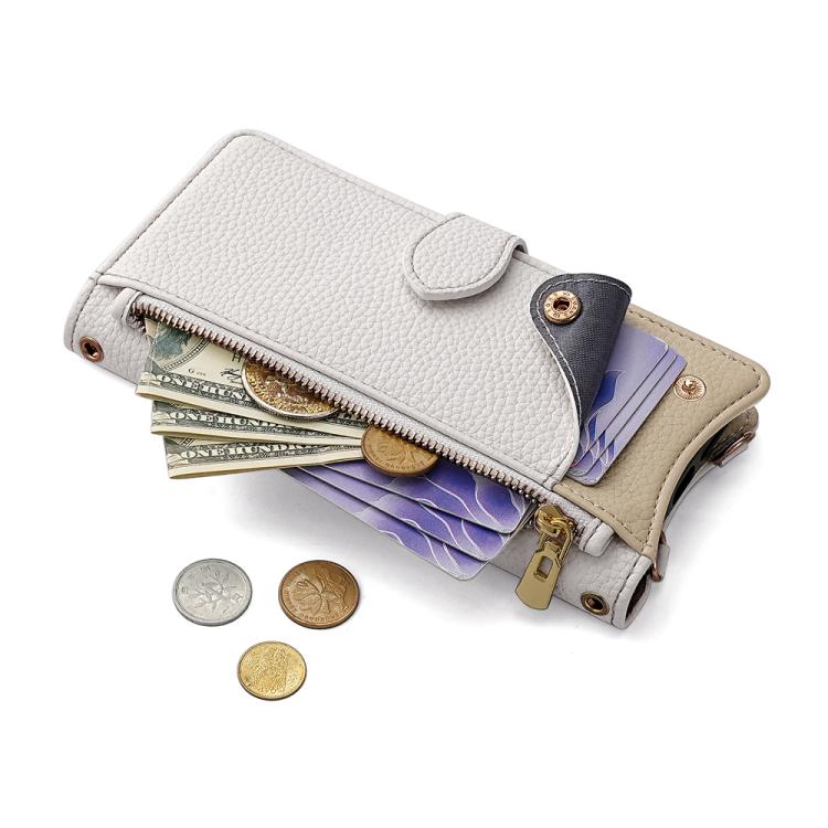 For Huawei Pura 70 Crossbody Chain Fishtail Litchi Leather Phone Case(White) - Huawei Cases by PMC TechLife | Online Shopping South Africa | PMC TechLife | Buy Now Pay Later Mobicred