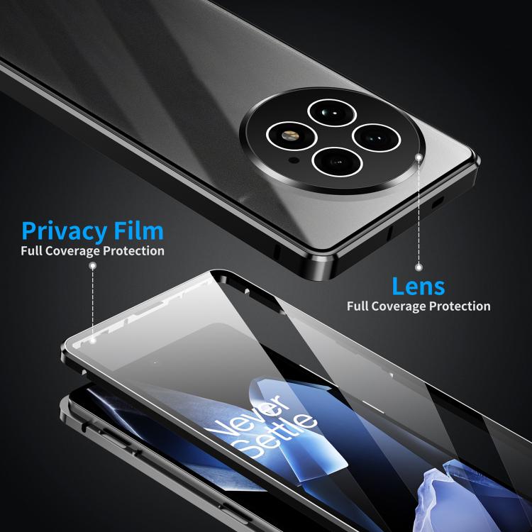 For OnePlus 13 Magnetic HD Tempered Glass Phone Case(Silver) - OnePlus Cases by PMC TechLife | Online Shopping South Africa | PMC TechLife | Buy Now Pay Later Mobicred