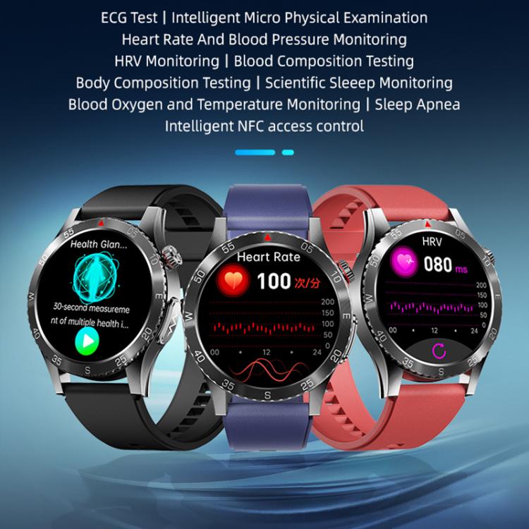 H9 1.43 inch Silicone Strap ECG Smart Watch Supports Bluetooth Calls/Smart Voice Assistant(Black) - free shipping - PMC TechLife - Order now!