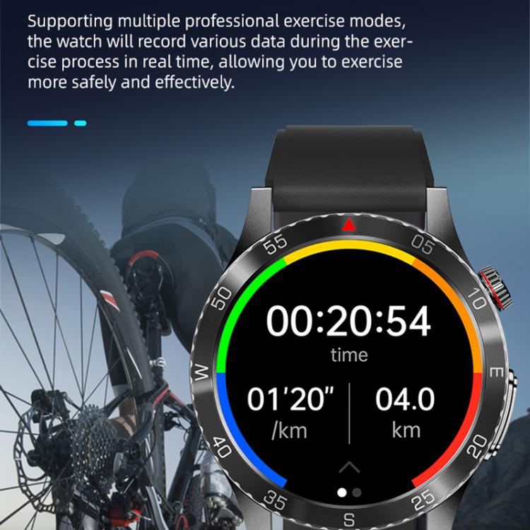 H9 1.43 inch Steel Strap ECG Smart Watch Supports Bluetooth Calls/Smart Voice Assistant(Black) - free shipping - PMC TechLife - Order now!