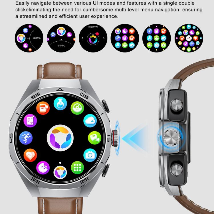 GT97 1.53 inch Round Screen 2 in 1 Bluetooth Earphone Silicone Strap Smart Watch Supports Bluetooth Calls(Black) - free shipping - PMC TechLife - Order now!