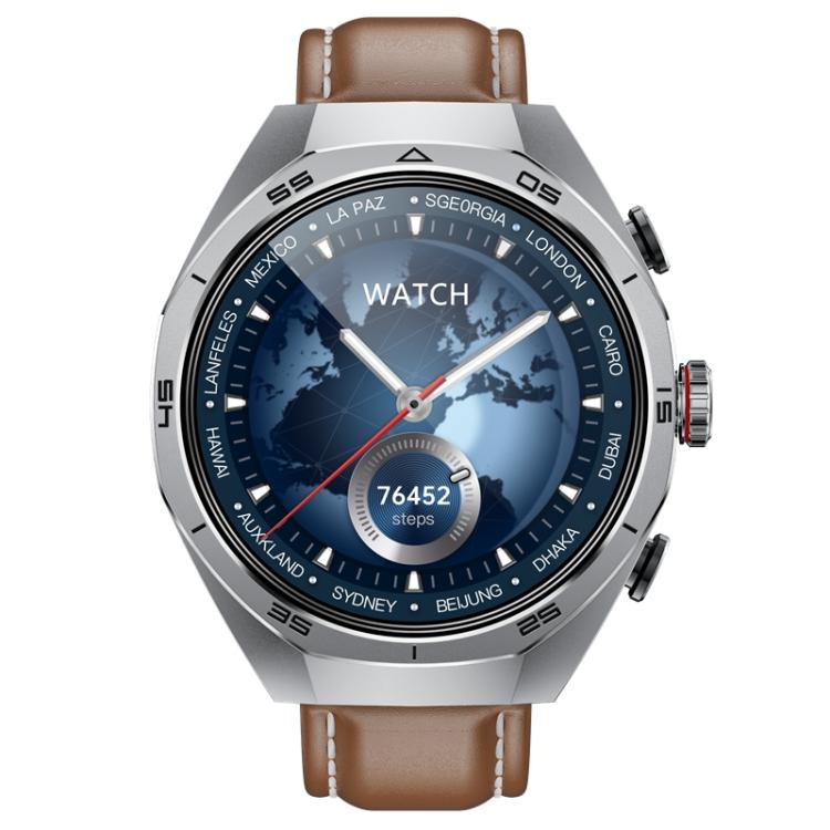 GT97 1.53 inch Round Screen 2 in 1 Bluetooth Earphone Leather Strap Smart Watch Supports Bluetooth Calls(Silver) - free shipping - PMC TechLife - Order now!