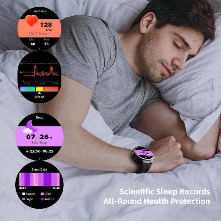 GT97 1.53 inch Round Screen 2 in 1 Bluetooth Earphone Leather Strap Smart Watch Supports Bluetooth Calls(Silver) - free shipping - PMC TechLife - Order now!