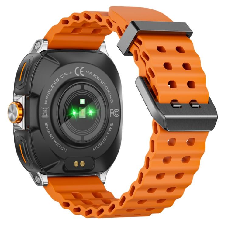 GT98 1.53 inch 2 in 1 Bluetooth Headphone IP67 Waterproof Smart Watch Supports Blood Oxygen Monitoring(Silver Orange) - free shipping - PMC TechLife - Order now!