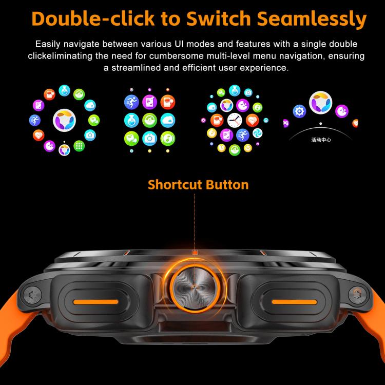 GT98 1.53 inch 2 in 1 Bluetooth Headphone IP67 Waterproof Smart Watch Supports Blood Oxygen Monitoring(Black Orange) - free shipping - PMC TechLife - Order now!