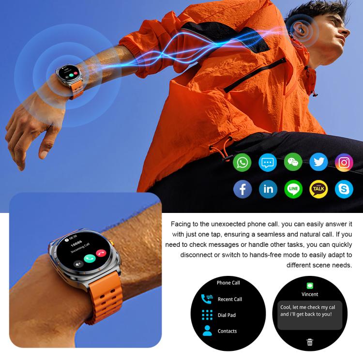 GT98 1.53 inch 2 in 1 Bluetooth Headphone IP67 Waterproof Smart Watch Supports Blood Oxygen Monitoring(Black Orange) - free shipping - PMC TechLife - Order now!