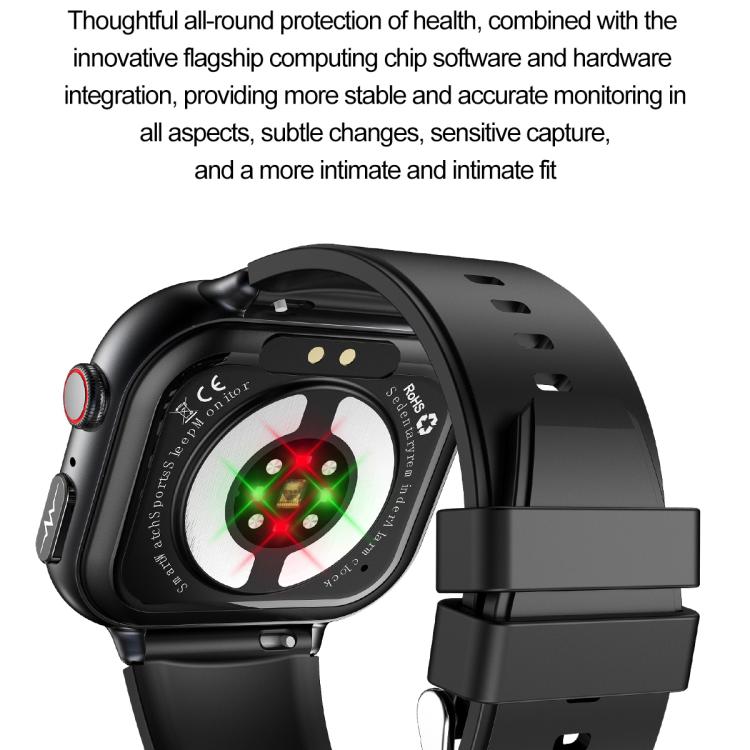 TK17 1.91 inch Horizontal Screen Silicone Strap Smart Watch Supports ECG Electrocardiogram(Black) - free shipping - PMC TechLife - Order now!