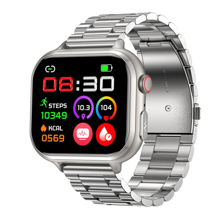 TK17 1.91 inch Horizontal Screen Steel Strap Smart Watch Supports ECG Electrocardiogram(Silver) - free shipping - PMC TechLife - Order now!