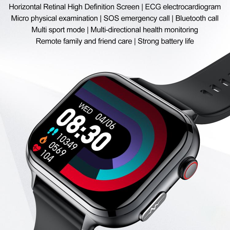 TK17 1.91 inch Horizontal Screen Steel Strap Smart Watch Supports ECG Electrocardiogram(Silver) - free shipping - PMC TechLife - Order now!