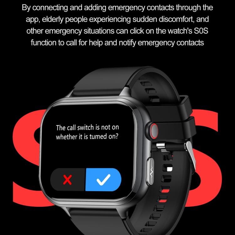 TK17 1.91 inch Horizontal Screen Steel Strap Smart Watch Supports ECG Electrocardiogram(Black) - free shipping - PMC TechLife - Order now!