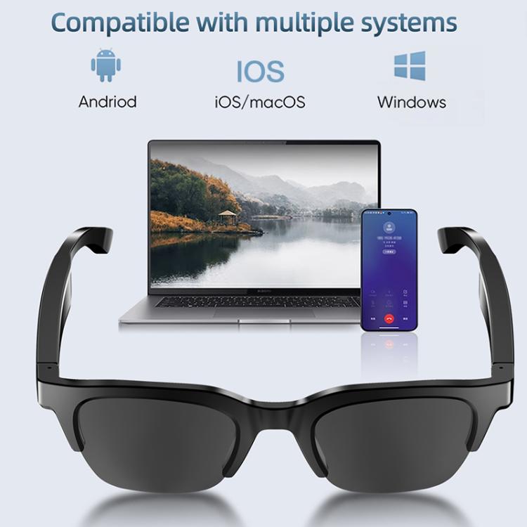 E60 ENC Noise Reduction Smart Audio Bluetooth Glasses(Transparent) - free shipping - PMC TechLife - Order now!