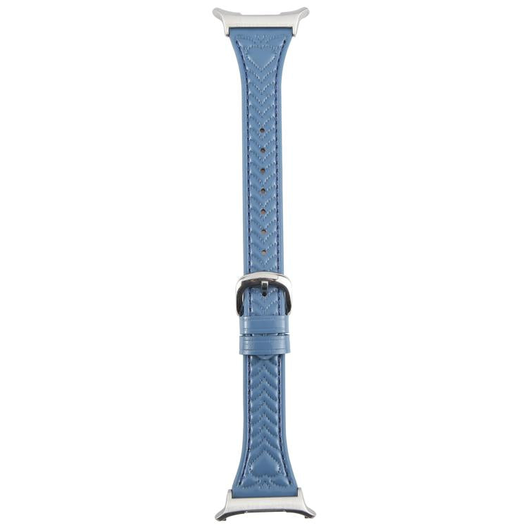 For Samsung Galaxy Watch Ultra 47mm Metal Connector Heart-Shaped Embossed Leather Watch Band(Cornflower Blue) - Watch Bands by PMC TechLife | Online Shopping South Africa | PMC TechLife | Buy Now Pay Later Mobicred