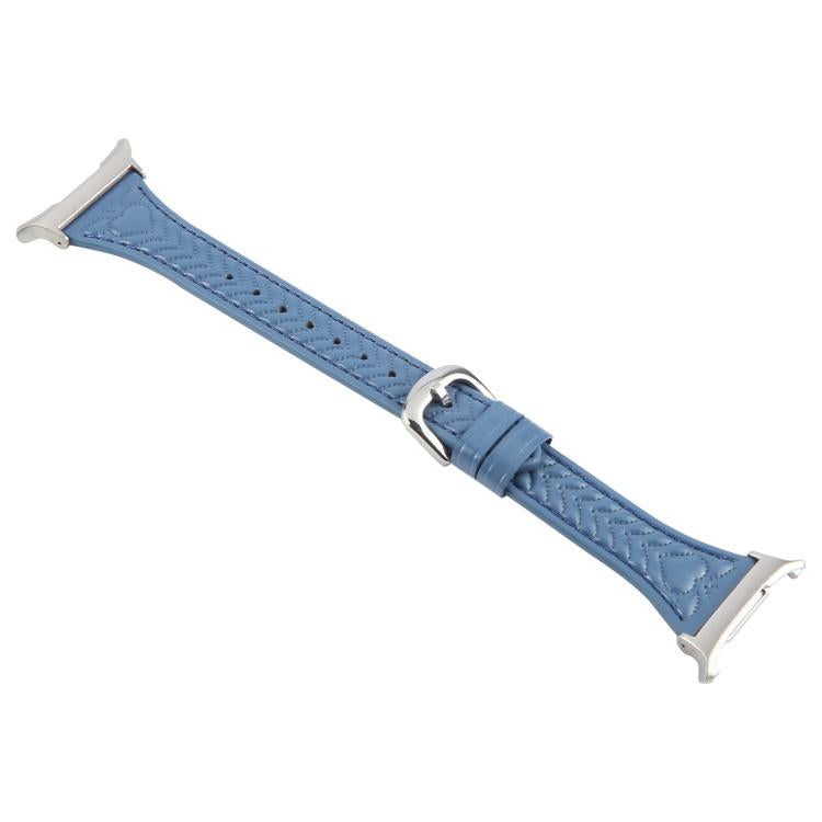 For Samsung Galaxy Watch Ultra 47mm Metal Connector Heart-Shaped Embossed Leather Watch Band(Cornflower Blue) - Watch Bands by PMC TechLife | Online Shopping South Africa | PMC TechLife | Buy Now Pay Later Mobicred
