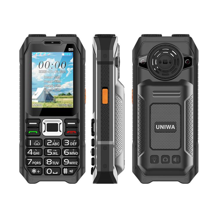 UNIWA M6000 Big Speaker Keypad Phone, 2.4 inch, Dual Flashlights, 21 Keys, SOS, FM, 4 SIM, GSM, Plug:UK Plug(Black) - free shipping - PMc TechLife - Order now!