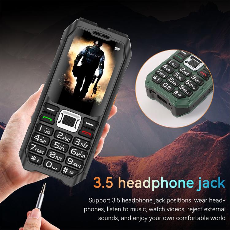 UNIWA M6000 Big Speaker Keypad Phone, 2.4 inch, Dual Flashlights, 21 Keys, SOS, FM, 4 SIM, GSM, Plug:EU Plug(Green) - free shipping - PMc TechLife - Order now!