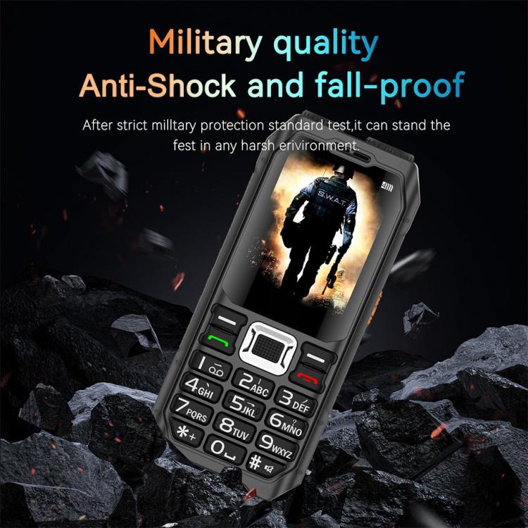 UNIWA M6000 Big Speaker Keypad Phone, 2.4 inch, Dual Flashlights, 21 Keys, SOS, FM, 4 SIM, GSM, Plug:AU Plug(Black) - free shipping - PMc TechLife - Order now!