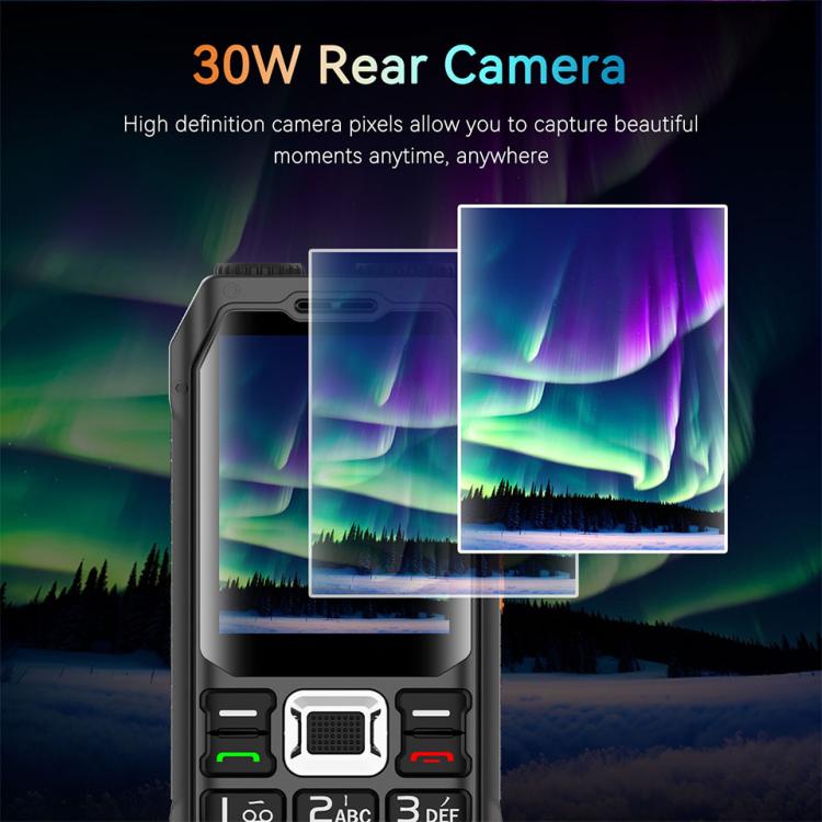 UNIWA M6000 Big Speaker Keypad Phone, 2.4 inch, Dual Flashlights, 21 Keys, SOS, FM, 4 SIM, GSM, Plug:AU Plug(Black) - free shipping - PMc TechLife - Order now!