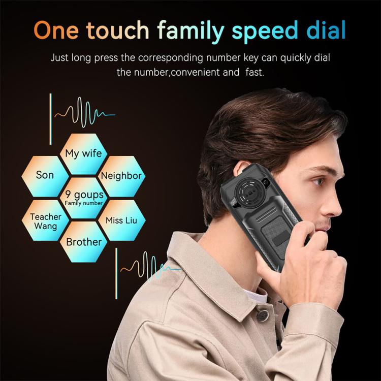 UNIWA M6000 Big Speaker Keypad Phone, 2.4 inch, Dual Flashlights, 21 Keys, SOS, FM, 4 SIM, GSM, Plug:EU Plug(Green) - free shipping - PMc TechLife - Order now!
