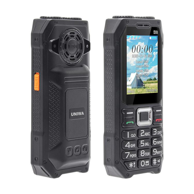 UNIWA M6000 Big Speaker Keypad Phone, 2.4 inch, Dual Flashlights, 21 Keys, SOS, FM, 4 SIM, GSM, Plug:EU Plug(Green) - free shipping - PMc TechLife - Order now!