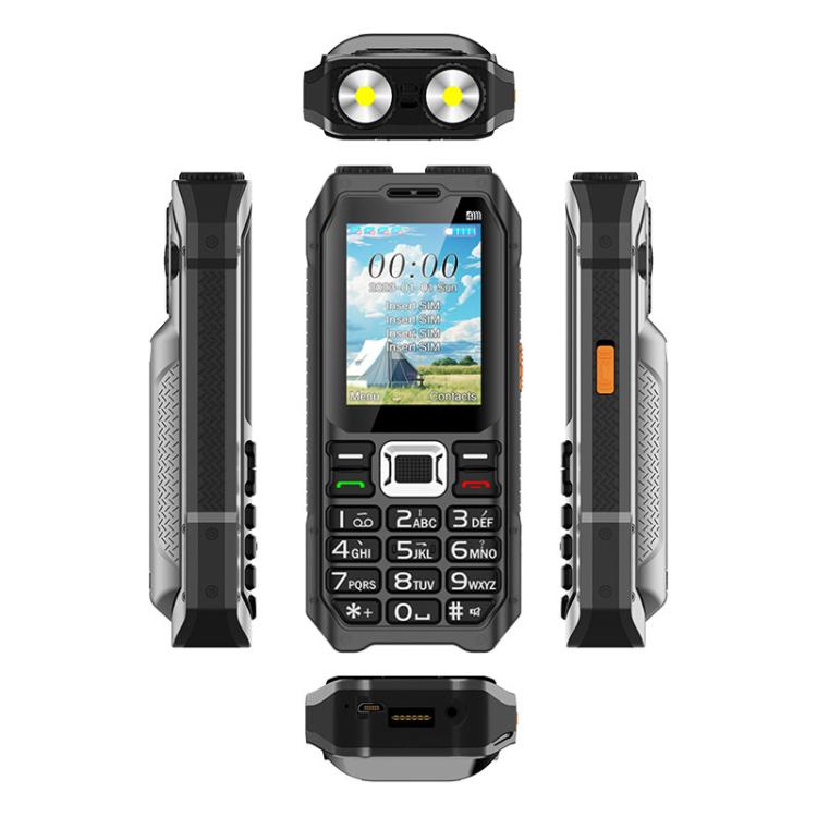 UNIWA M6000 Big Speaker Keypad Phone, 2.4 inch, Dual Flashlights, 21 Keys, SOS, FM, 4 SIM, GSM, Plug:US Plug(Black) - free shipping - PMc TechLife - Order now!