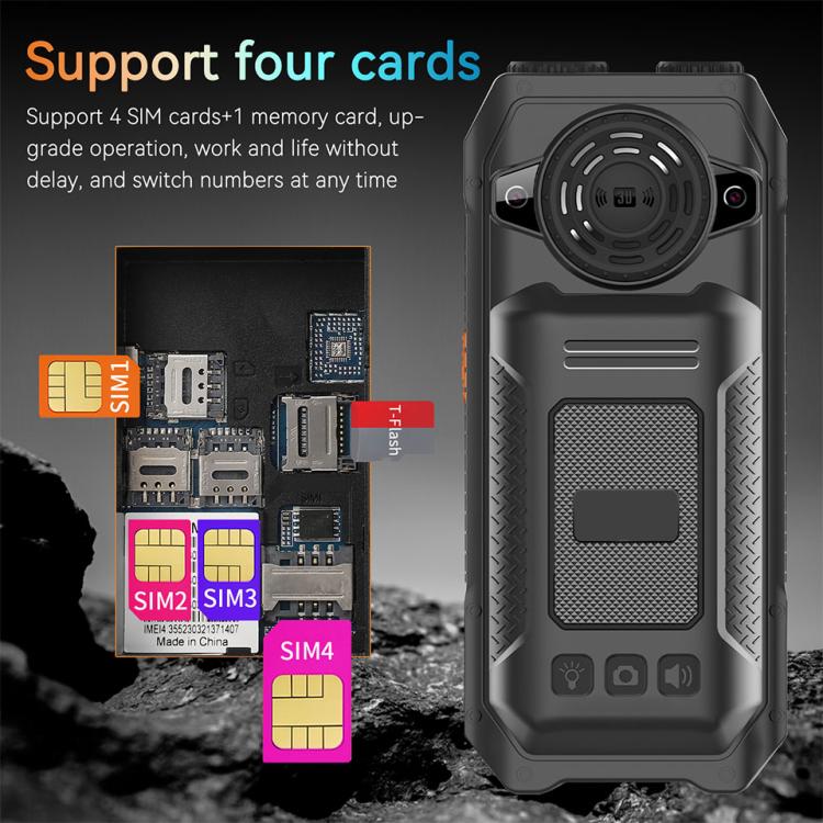 UNIWA M6000 Big Speaker Keypad Phone, 2.4 inch, Dual Flashlights, 21 Keys, SOS, FM, 4 SIM, GSM, Plug:EU Plug(Green) - free shipping - PMc TechLife - Order now!