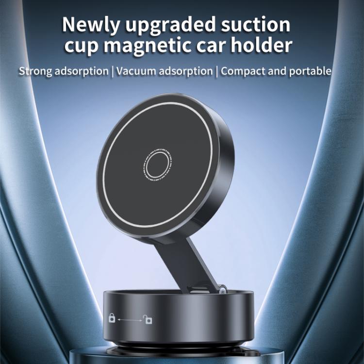 Q12 Foldable Vacuum MagSafe Magnetic Suction Cup Phone Holder(Black) - Universal Car Holders by PMc TechLife | Online Shopping South Africa | PMc TechLife | Buy Now Pay Later Mobicred