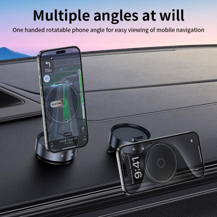Q12 Foldable Vacuum MagSafe Magnetic Suction Cup Phone Holder(Black) - Universal Car Holders by PMc TechLife | Online Shopping South Africa | PMc TechLife | Buy Now Pay Later Mobicred