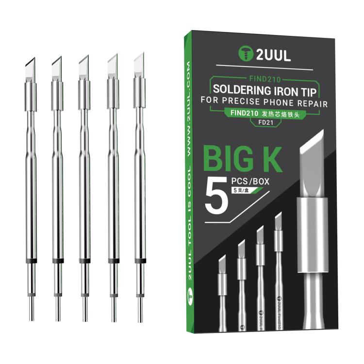 2uul 5 in 1 FD21 Big-K Soldering Iron Tips for Most C210 Soldering Station - free shipping - PMc TechLife - Order now!