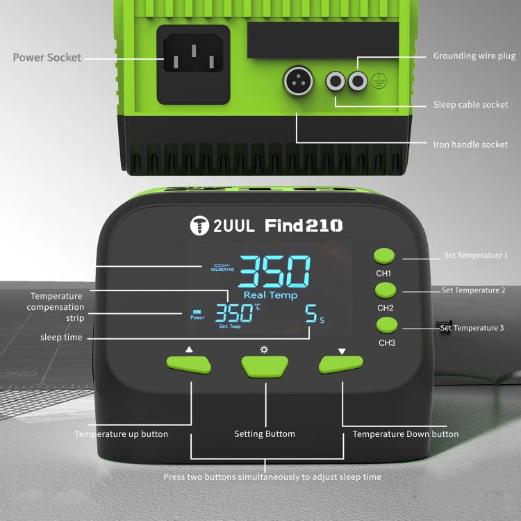 2uul FD01 Find210 60W High-Power AC Transformer Soldering Station, Plug:UK Plug - free shipping - PMc TechLife - Order now!