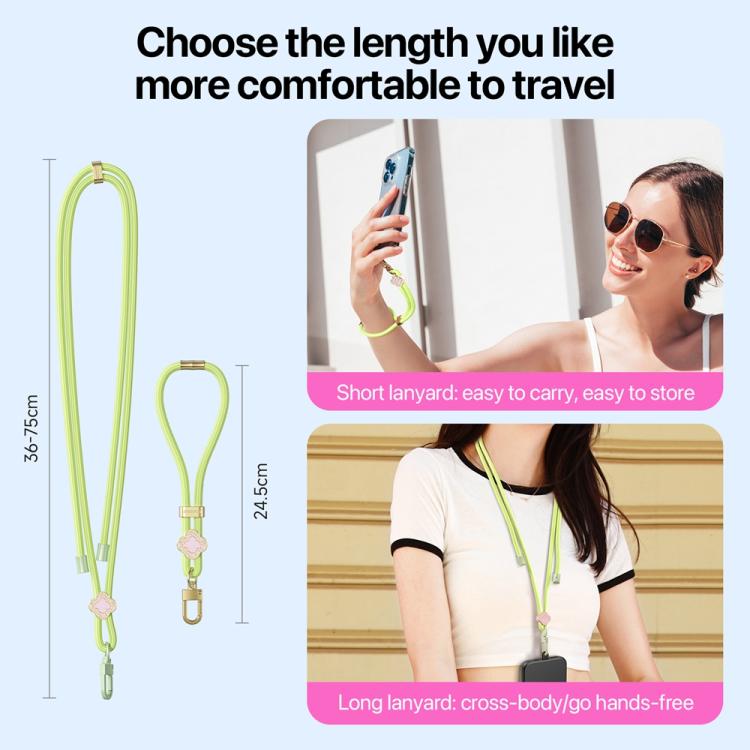 DUX DUCIS Garden Series Begonia Pattern Adjustable Short Phone Lanyard(Green Yellow) - Lanyards & Wrist Straps by DUX DUCIS | Online Shopping South Africa | PMc TechLife | Buy Now Pay Later Mobicred