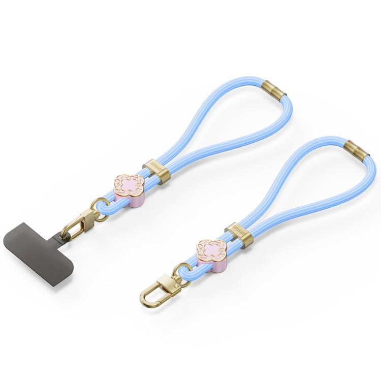 DUX DUCIS Garden Series Begonia Pattern Adjustable Short Phone Lanyard(Sky Blue) - Lanyards & Wrist Straps by DUX DUCIS | Online Shopping South Africa | PMc TechLife | Buy Now Pay Later Mobicred