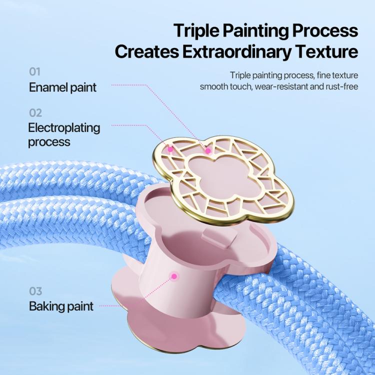 DUX DUCIS Garden Series Begonia Pattern Adjustable Short Phone Lanyard(Sky Blue) - Lanyards & Wrist Straps by DUX DUCIS | Online Shopping South Africa | PMc TechLife | Buy Now Pay Later Mobicred