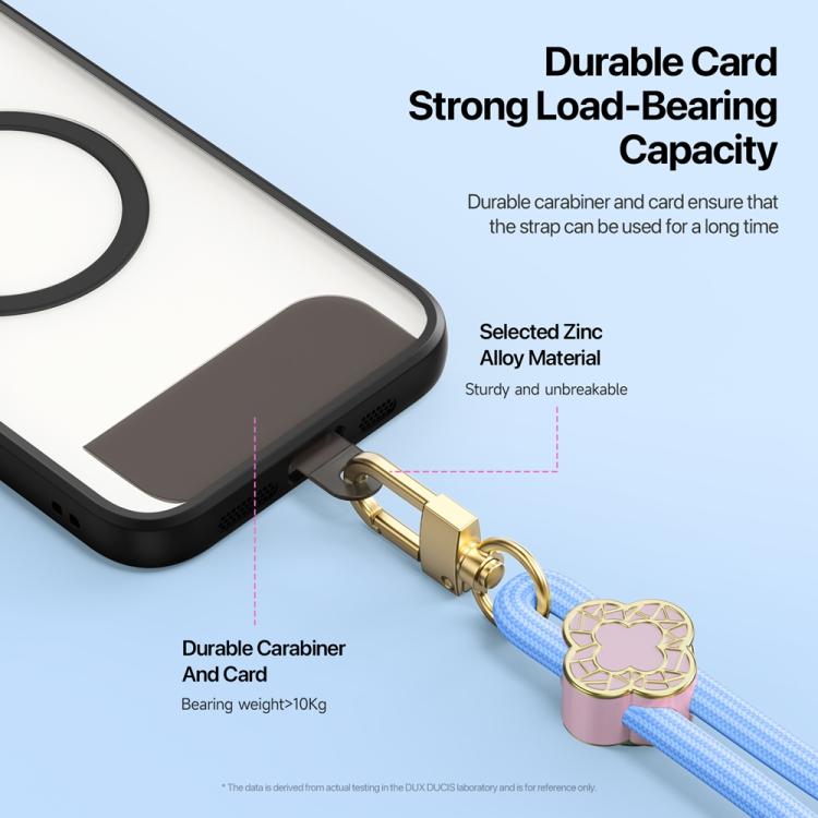 DUX DUCIS Garden Series Begonia Pattern Adjustable Short Phone Lanyard(Sky Blue) - Lanyards & Wrist Straps by DUX DUCIS | Online Shopping South Africa | PMc TechLife | Buy Now Pay Later Mobicred