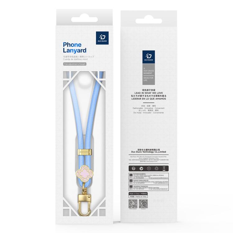 DUX DUCIS Garden Series Begonia Pattern Adjustable Short Phone Lanyard(Sky Blue) - Lanyards & Wrist Straps by DUX DUCIS | Online Shopping South Africa | PMc TechLife | Buy Now Pay Later Mobicred
